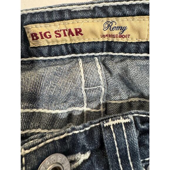 Vintage Y2K Big Star Remy Low Rise Boot Flap Pocket Dark Wash Jeans 27L - Picture 6 of 7